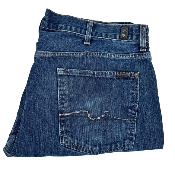 7 For All Mankind Jeans Mens 38 (39x32 ACTUAL) Slimmy Blue Denim Cotton - Picture 1 of 7